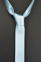 Echtleder Krawatte, metallic- hellblau,   Schmale Lederkrawatte, Nappaleder, metallic light Blue  leather tie